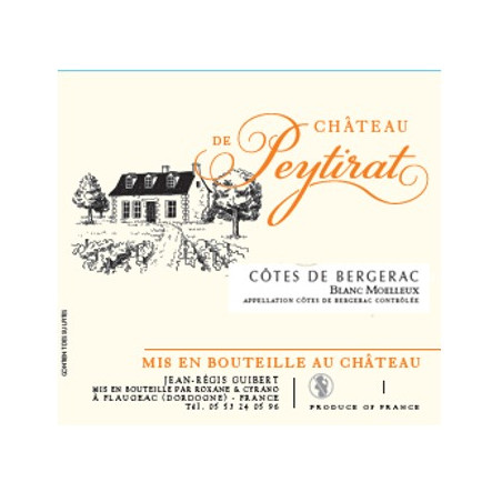 Château Peytirat 2021, AOC Bergerac blanc bouteille 75 cl
