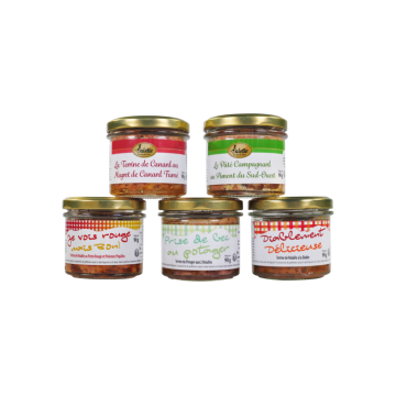 Le lot de 5 terrines...